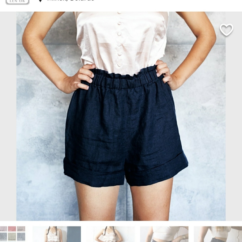 Linen Paper Bag Shorts